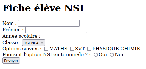 Formulaire une fois terminé
